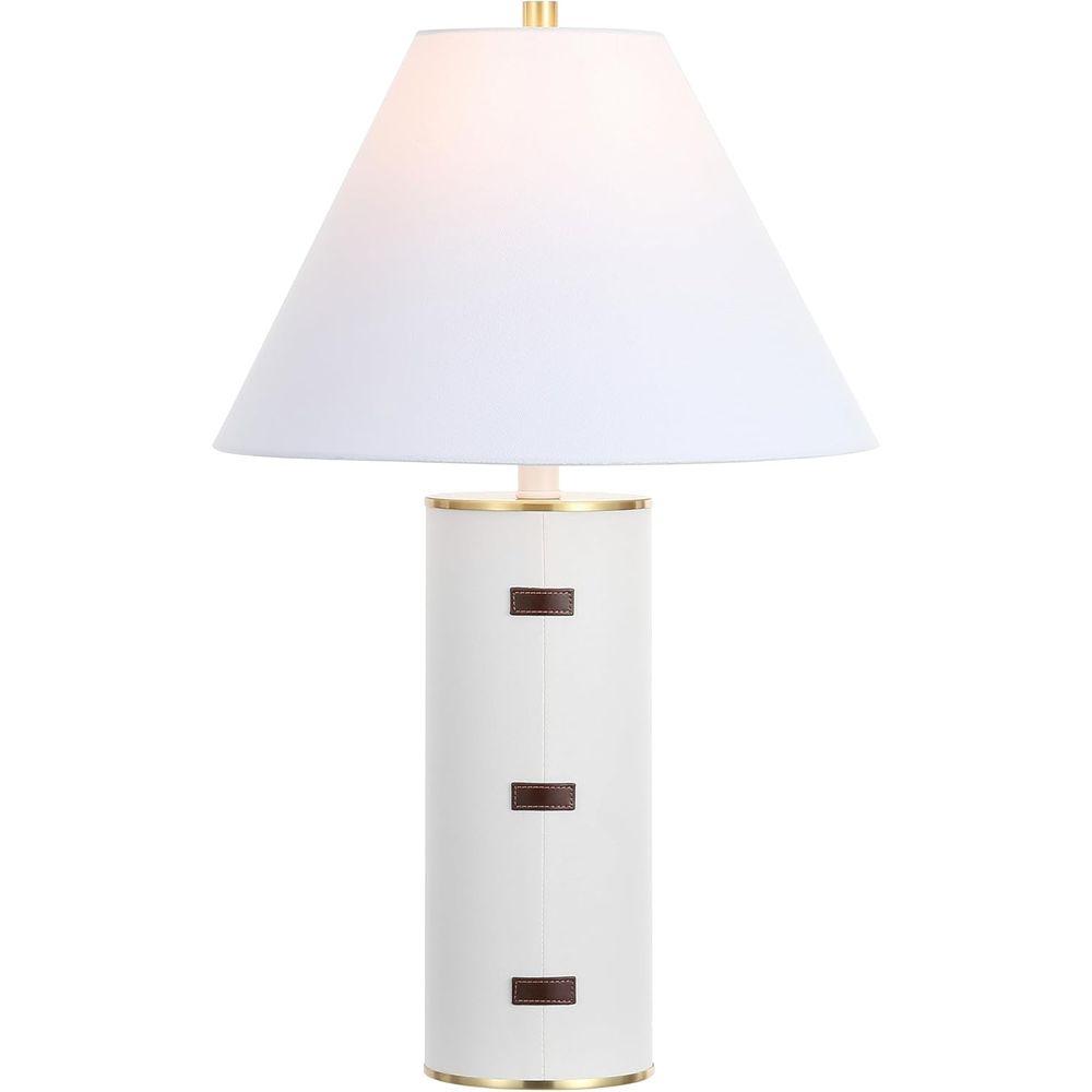 Home Office Desks - 27-inch LED Table Lamp - White/Brown/Brass