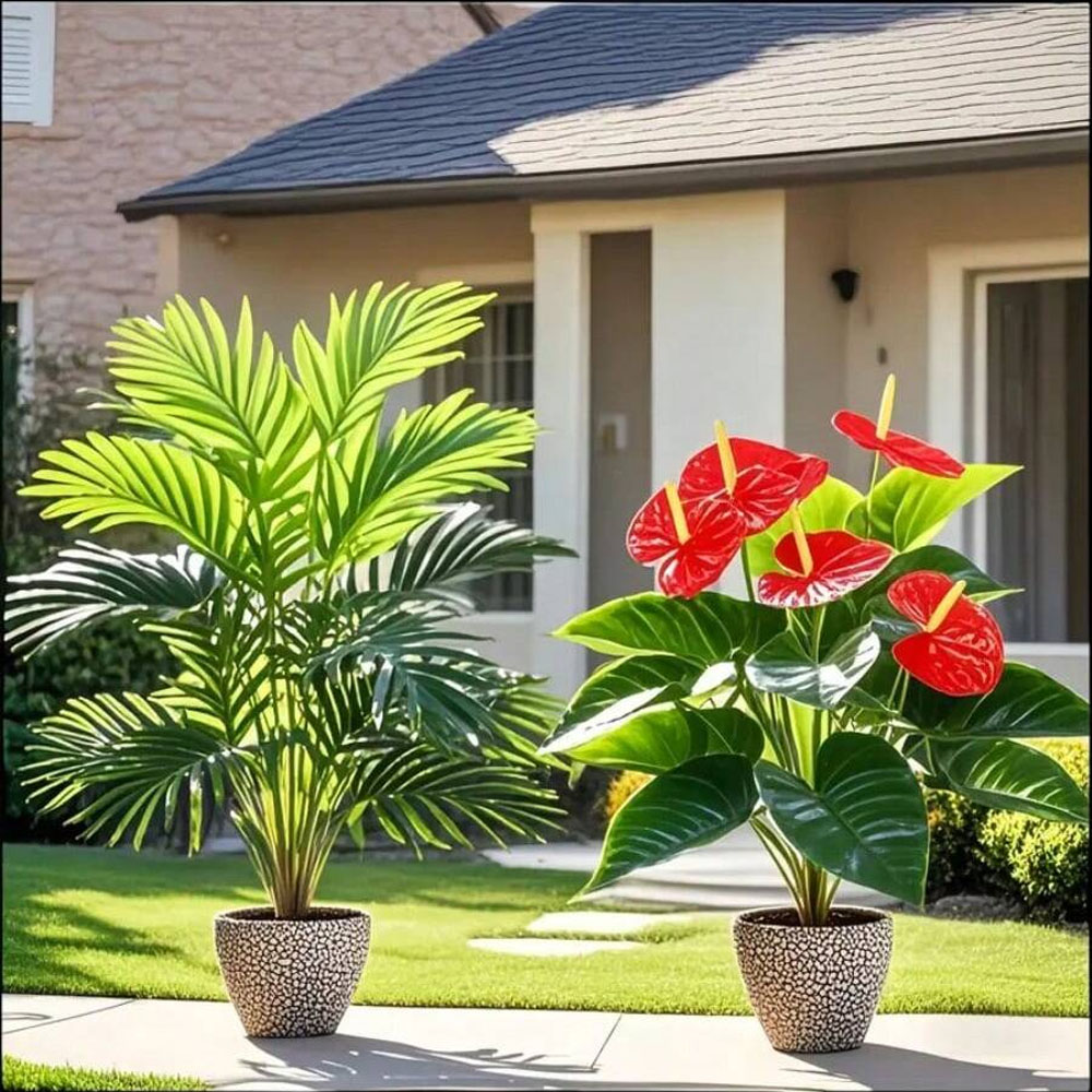 Home Office Word - 2sets Large Artificial Palm Plants and