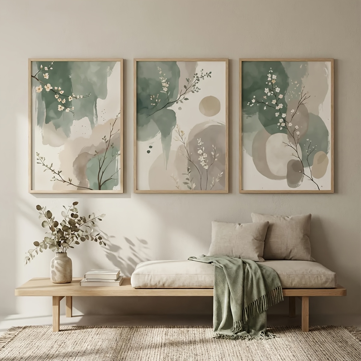 3pcs Japanese-Style Plant Canv - đánh giá và giá Home Office Word