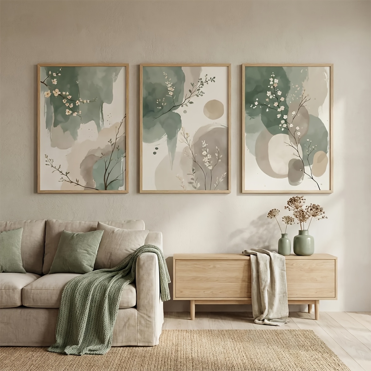 3pcs Japanese-Style Plant Canv - đánh giá và giá Home Office Word