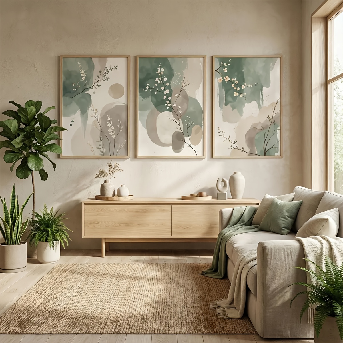 3pcs Japanese-Style Plant Canv - đánh giá và giá Home Office Word