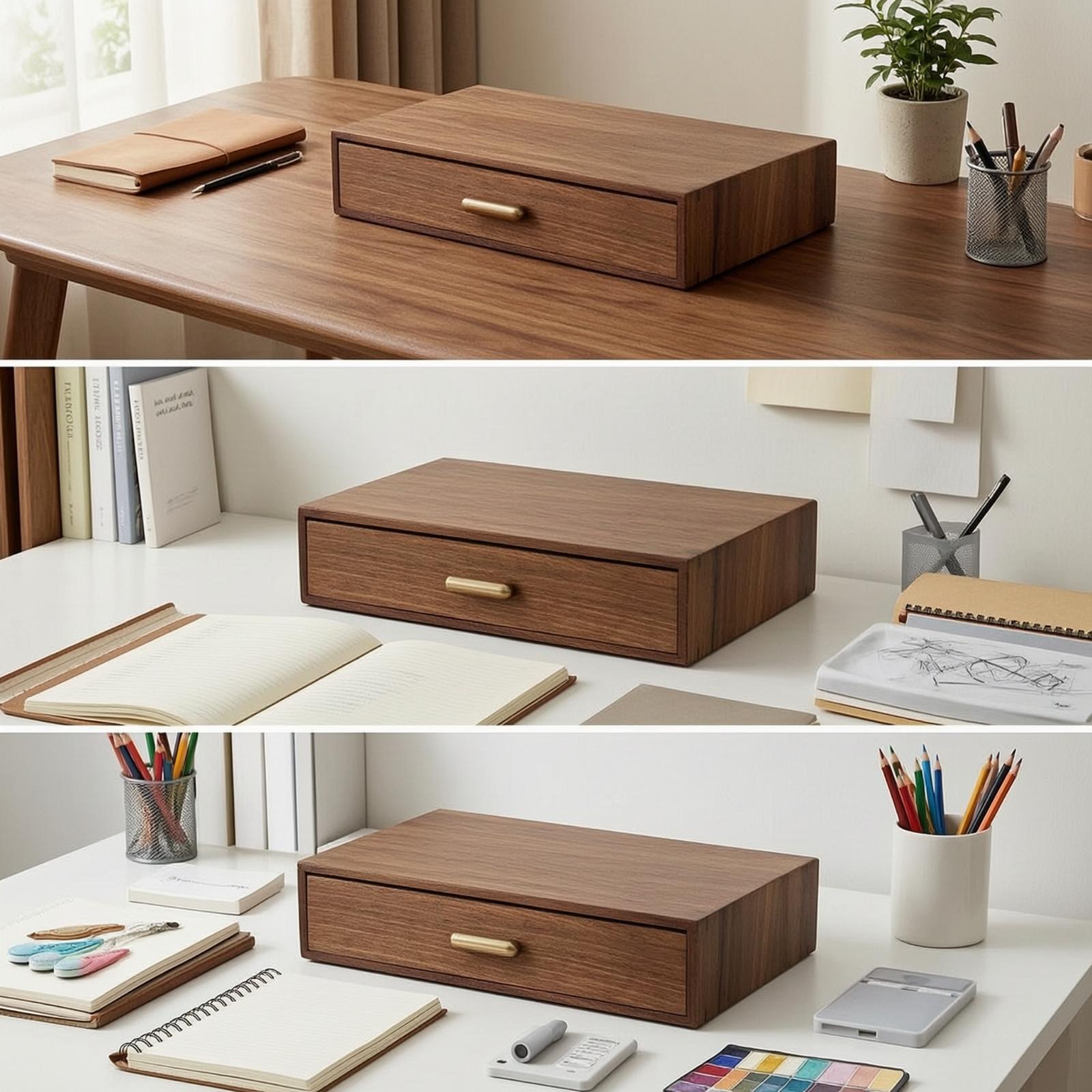 Wooden Desktop Storage Drawer  - đánh giá và giá Office Drawer Organizer