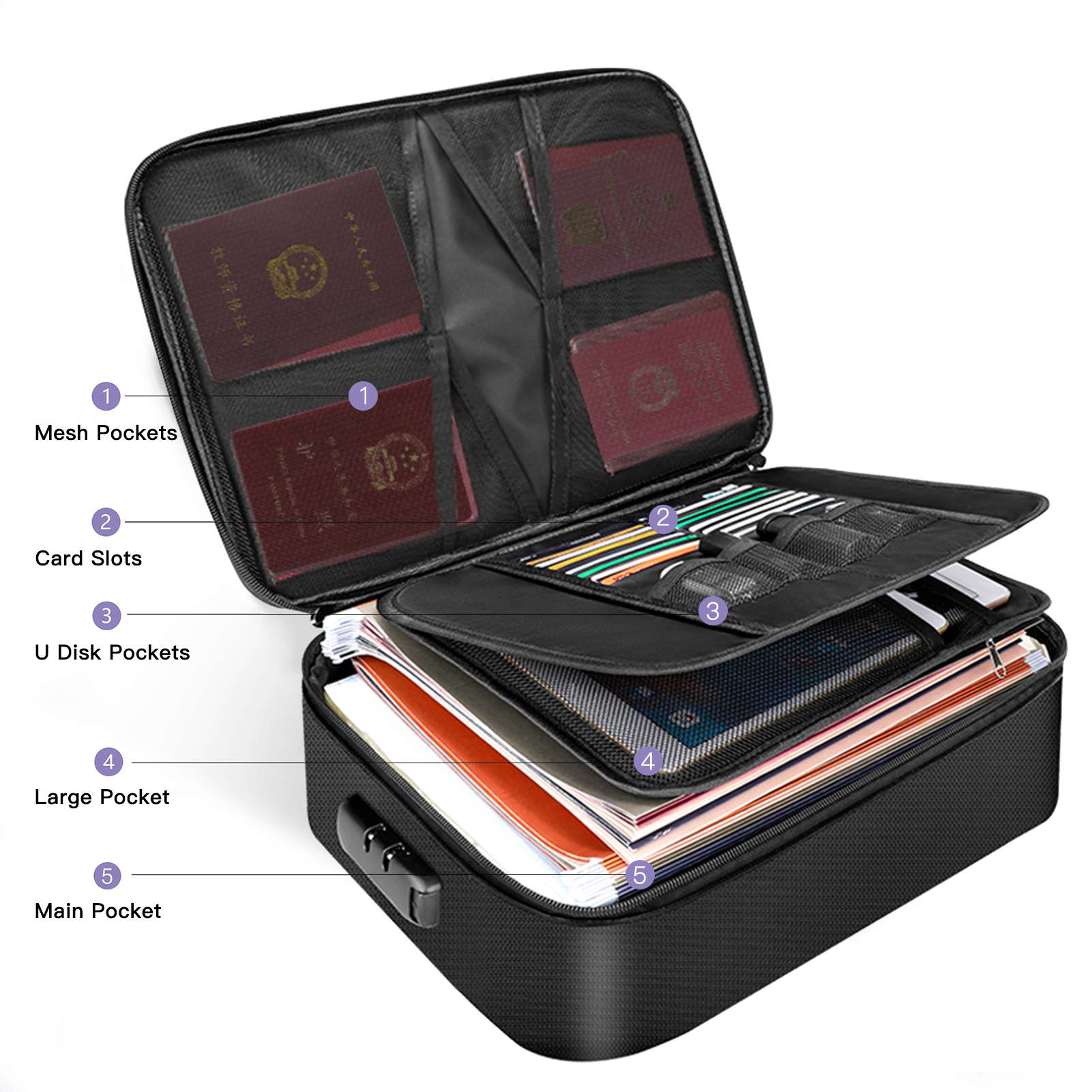 Fireproof Document Bag with Zi - đánh giá và giá Home Office For Passport