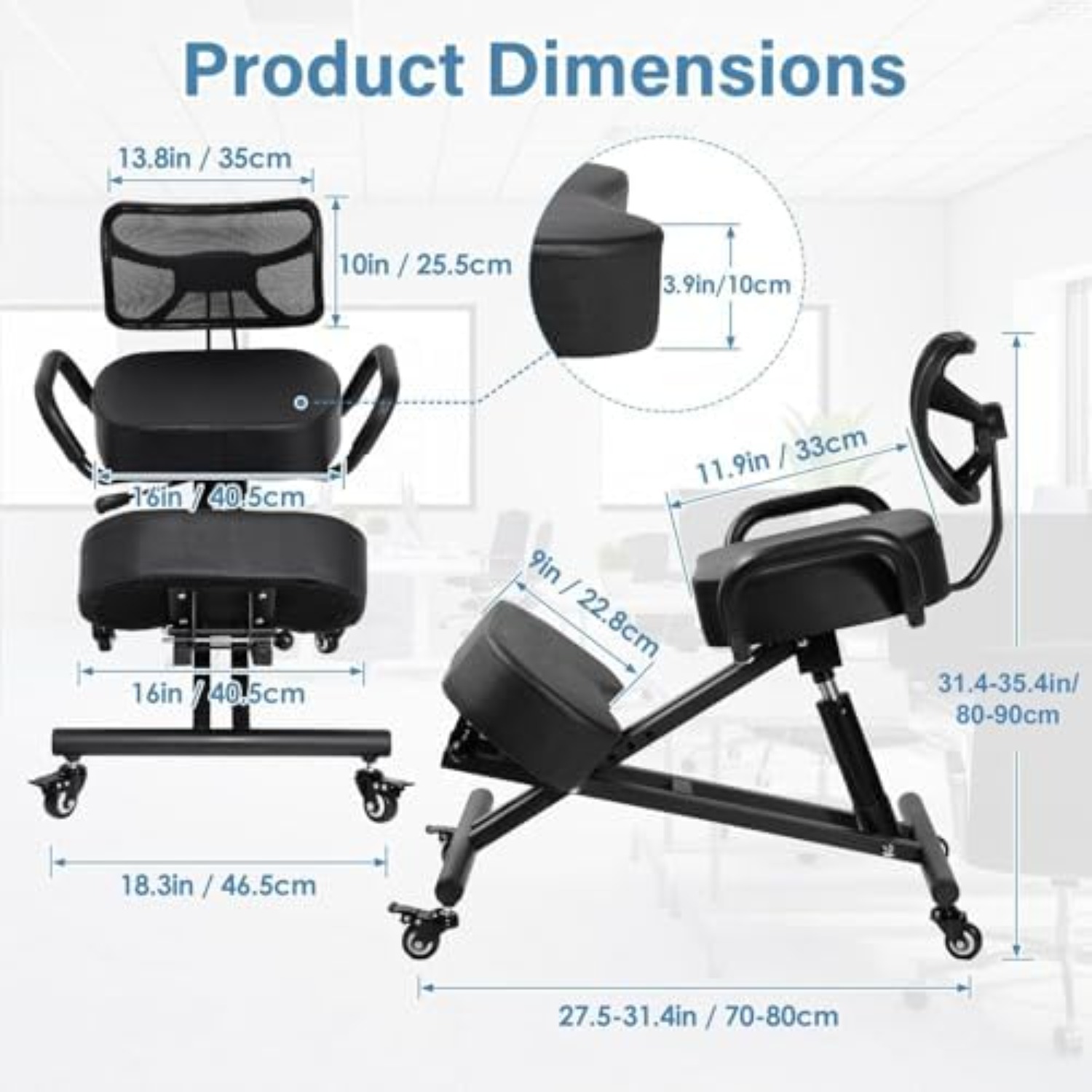 Ergonomic Kneeling Chair Adjus - đánh giá và giá Ergonomic Office Chair
