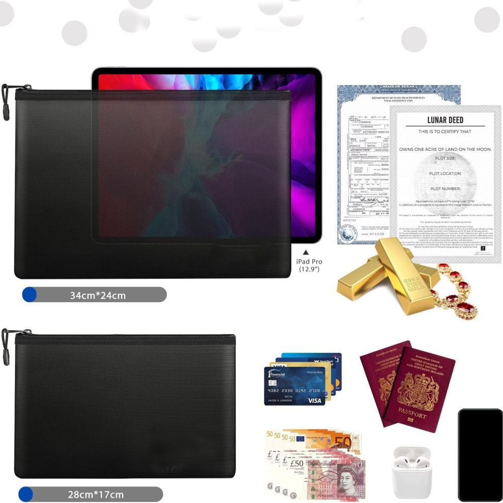 Fireproof Document Bag Waterpr - đánh giá và giá Home Office For Passport