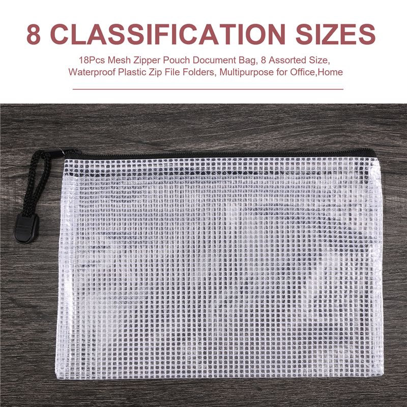 18Pcs Mesh Zipper Pouch Docume - đánh giá và giá Home Office Bagas