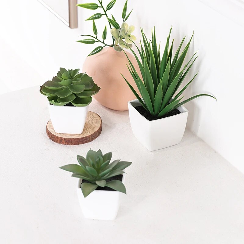 3PCS Artificial Evergreen Plan - đánh giá và giá Home Office Word