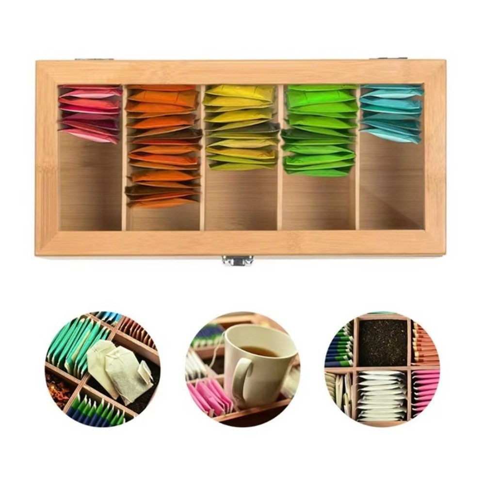 Portable Bamboo Tea bag Storag - đánh giá và giá Home Office Bagas